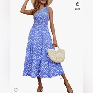 One Shoulder Floral Maxi Dress